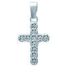 [I9077] - Silver Pendant 'Purity Cross' Silver-white (rhodium-plated) - 25x13 Mm