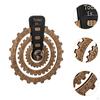 Calendar Wooden Discs Collector's Art Ornament Rotatable Rotating for Bookshelf