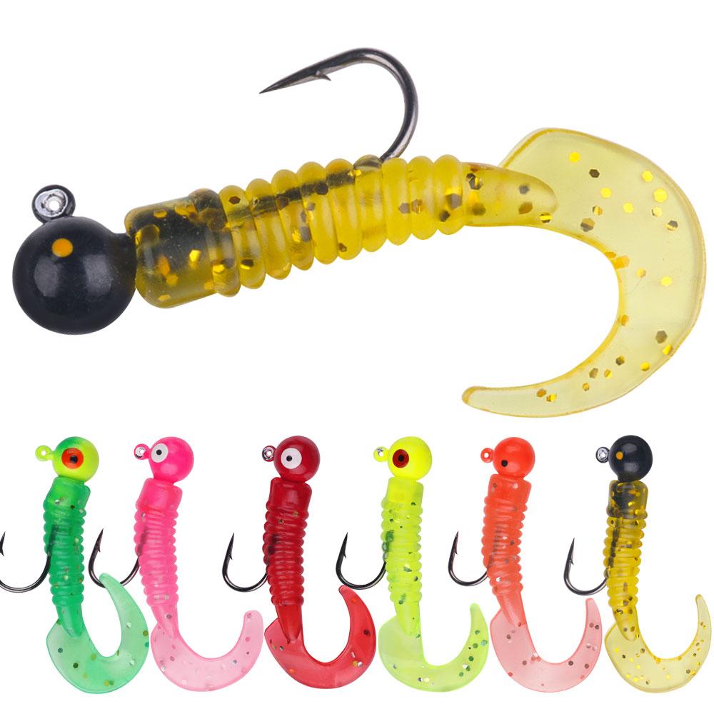 5pcs/bag Jig Hook with Soft Lure Pesca Wobbler Artificial Bait Silicone Bait Sea Bass Carp Fishing Soft Tail Perch Bait