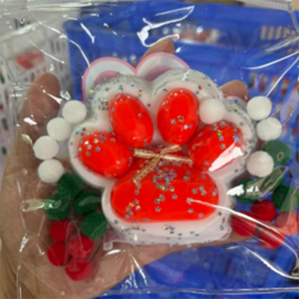 Медленно восстанавливающиеся рождественские игрушки-антистресс в виде кошачьей лапы, игрушка-антистресс для сжимания и разминания в виде кошачьей лапы, рождественский подарок