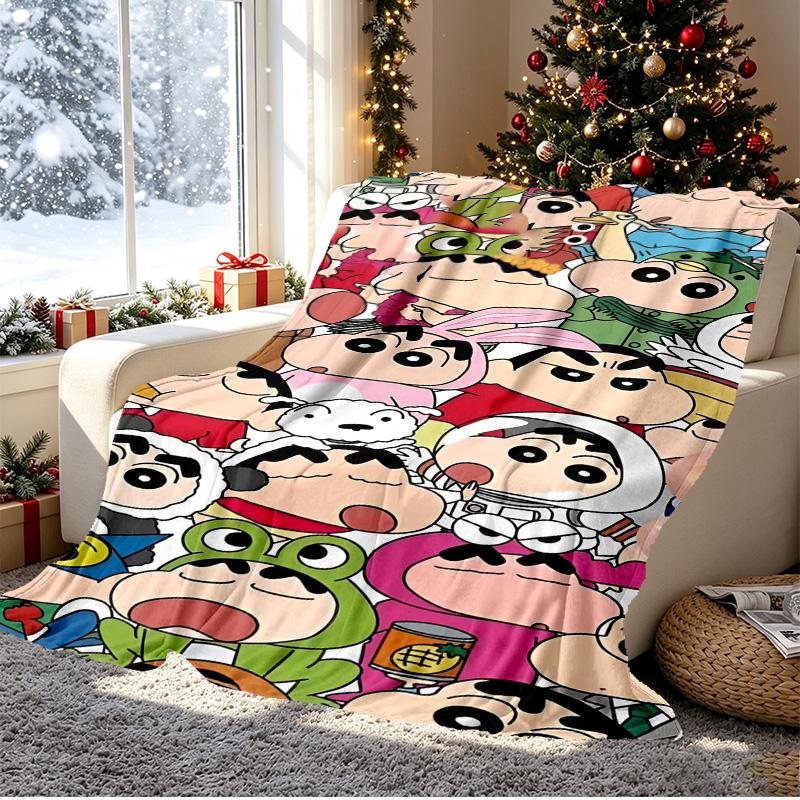 Cartoon comics Pattern Blanket for Home Decoration, Bed, Sofa, Car Travel, Camping, Suitable for All Seasons, Birthday Christmas Gift