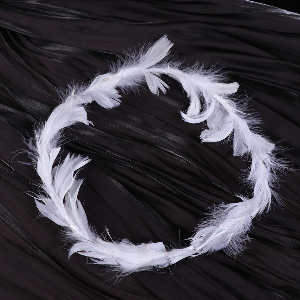 Glow White Feather Luminous Garland New Year Women Hairband Elegant LED Feather Headband  Party