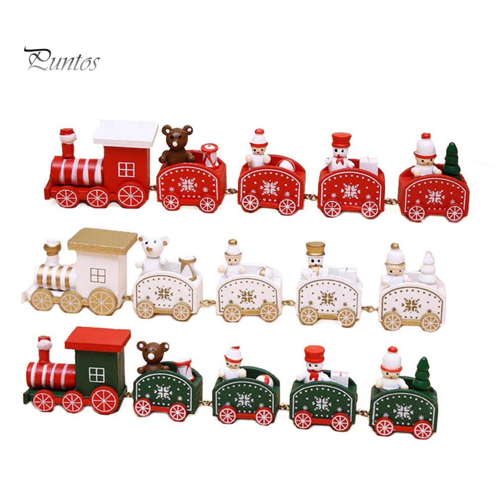 Puntos Christmas Smowman Bear Train Model Desktop Decoration Детская игрушка Рождественский праздничный подарок