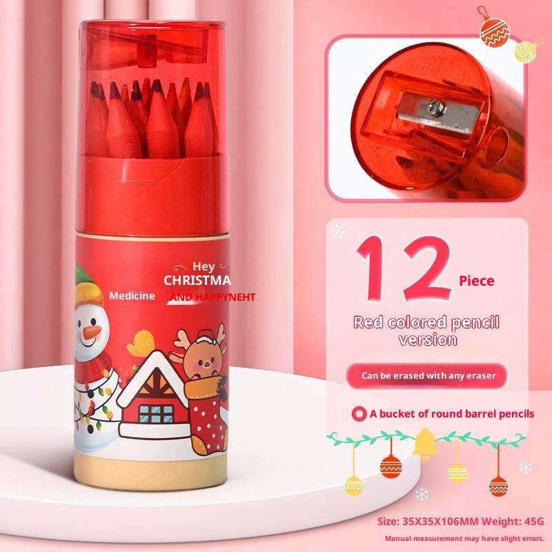 12 Color Christmas Pencil Filled Graffiti Art Painting Brush Drawing Pencils Sketching Pen Stationery Supplies Christmas Gifts