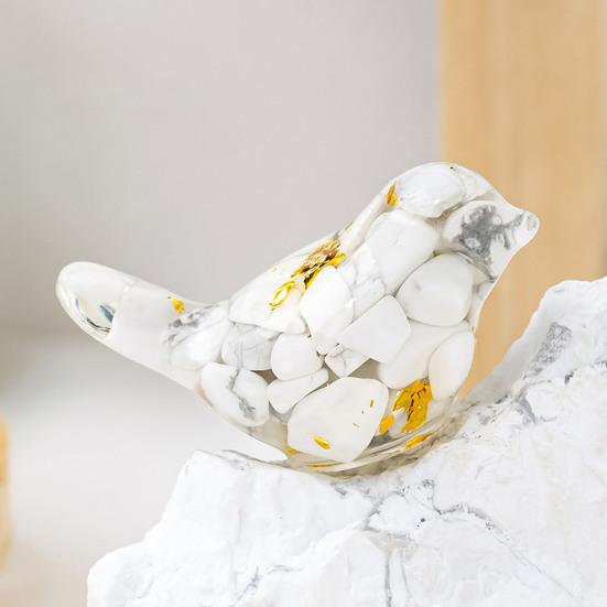 Натуральный камень красочная фигурка птицы позитивная целебная энергия ручная работа искусственный кристалл мини-статуэтка птицы украшение для домашнего офиса настольный орнамент