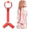Erotic HandCuffs Mouth Gag BDSM Bondage Restraints Sex Toys for Couples Open Mouth Ball Backhand Cuffs Tied Up Adult