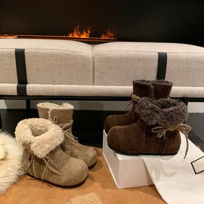 Fair Island~ Плюшевые зимние сапоги женские плюшевые утолщенные 2025 зима новые меховые цельнокроеные хлопковые сапоги Boken Shoes Women