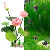 Aquarium Artificial Lotus Plants Fish Tank Decorations Water Grass Ornaments Realistic Aquatic Flowers Easy To Clean Durable Eco-Friendly