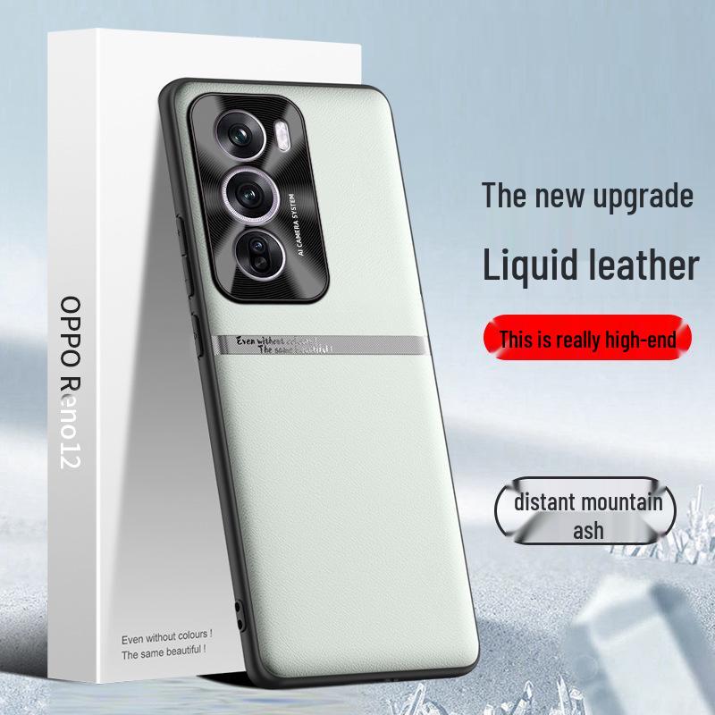 Чехол Liquid Leather Anti-Fall для мобильного телефона Oppo Reno12