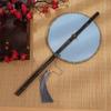 Rollable Long Handle Fan Rotatable Group Fan Portable Chinese Bamboo Waist Fan  Gifts