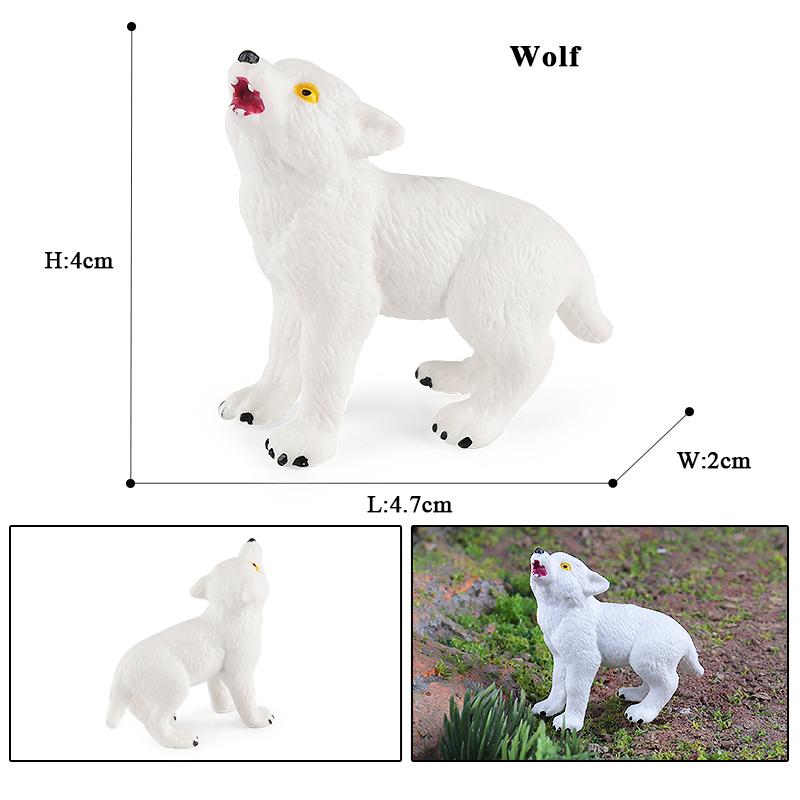 Oenux Дикие животные Маленький серый волк Гривистый волк Детеныши волков Модель для симуляции Коллекция фигурок из ПВХ Подарок Детская игрушка Подарок