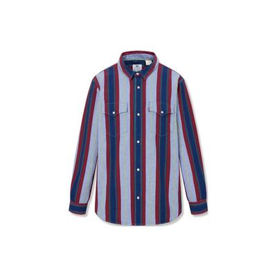 Levis FW23 Повседневная рубашка с вертикальной полоской, с длинным рукавом, мужская рубашка A1919-0027