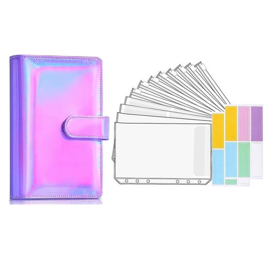 Money Saving Binder with Spending Budget Sheet Money Envelopes Hidden Compartments PVC Waterproof A6 Budget Binder Budget Planner Book