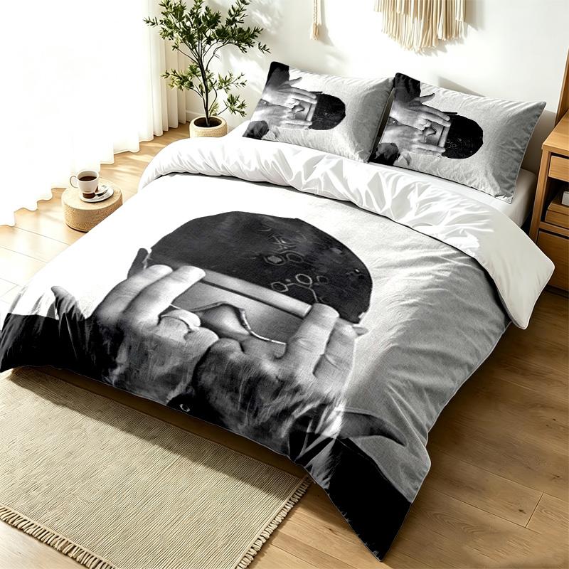Jul Rapper 3pc Duvet Cover Set Simple Modern Bedding Set Wrinkle Resistant Soft Fabric All Season Use a perfect gift