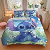 Lilo Stitch Flower Garden Print 3Pcs Bedding Setduvet Cover With 2 Bedropillowcase Home Birthday Gift