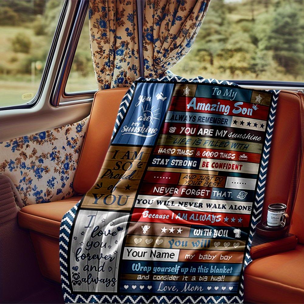 Amazing Son Blanket Personalized Name Soft Comfortable Stylish Blanket Car Blanket Perfect For Travel Camping Outdoor Home Suitable For All Seasons