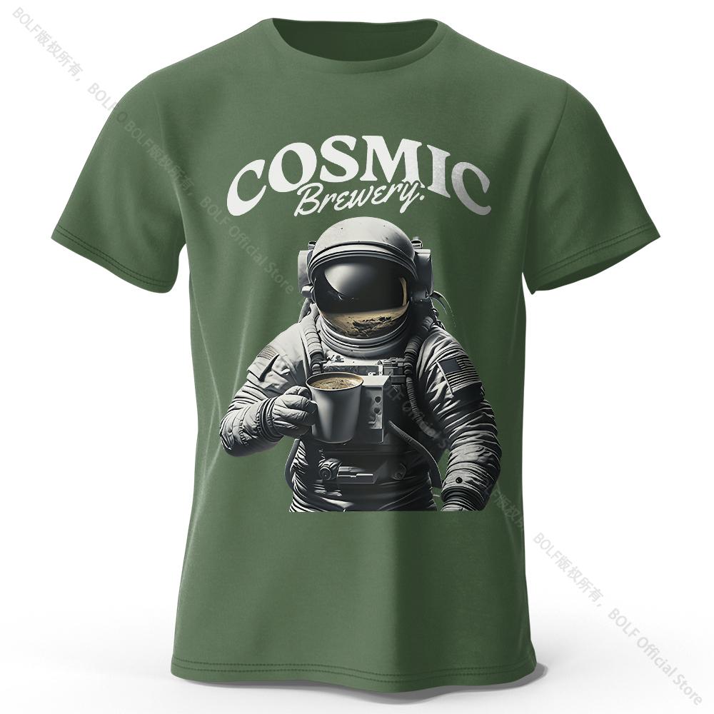 Мужская футболка с принтом Cosmic Brewery, 100% хлопок, свободные футболки с уличной графикой для мужчин и женщин, летние топы