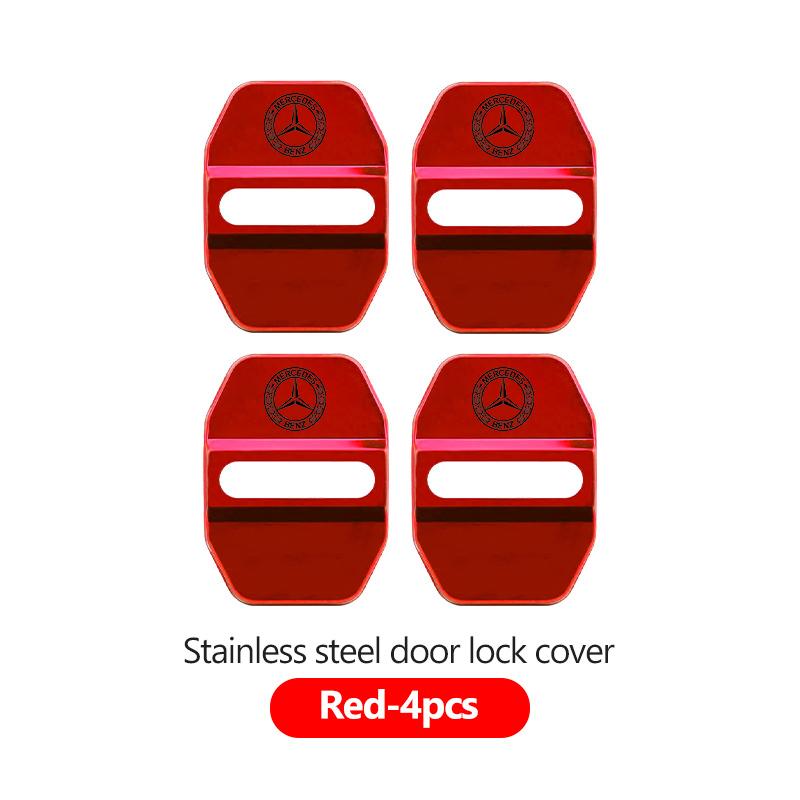 AAVU1 For Benz 4PCS Fashion Stainless Steel Car Covers Door Lock Protecting Cover AMG CLA CLS C180 C200 W204 W205 Exclusive A C E R V