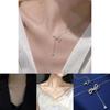 High-grade Alloy Sweater Chain With Trendy Bow And Tassel Design Perfect Birthday Gift For Her