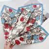 Floral Print Silk Feeling 70cm Square Scarf for Women Bandana Foulard Hairband Neckerchief Soft Satin Hijab Scarves Lady Elegant