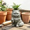 Small Plant Container Funny Cat Planter, Resin Middle Finger Kitty Flower Pot, Stone-Finish Weather Resistant Pot Frowning for Succulents, Lovers Gift