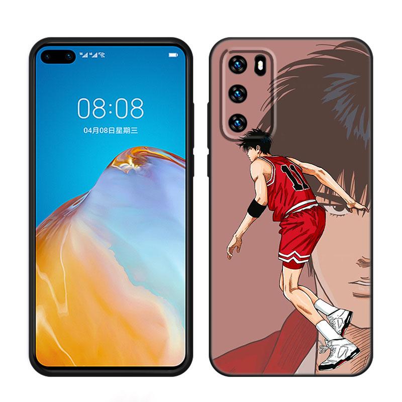 Anime Slam Dunk Black Silicone Phone Case For Huawei P10 P20 P30 P40 Lite P50 P60 Art P50E P Smart Z 2018 2020 2021 Pro 2019