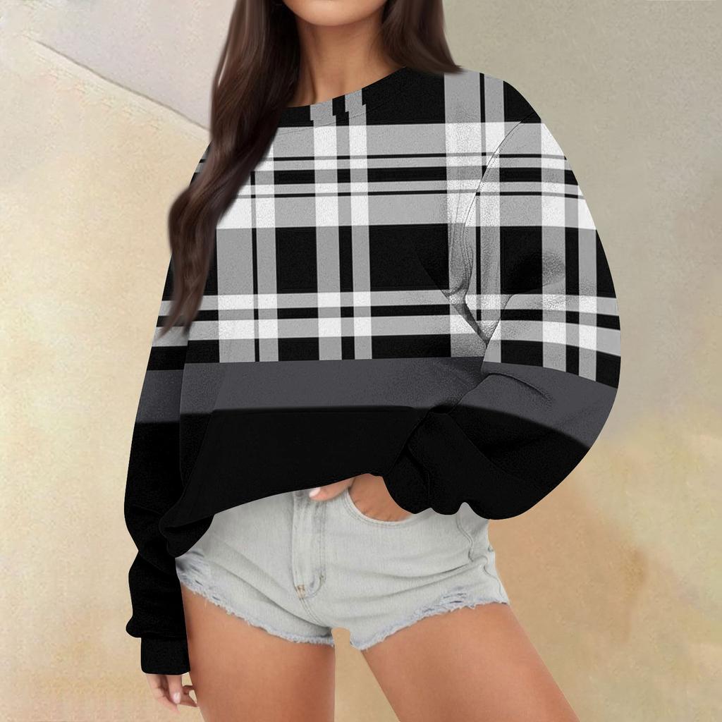 Женские топы осень-зима, женские толстовки с длинным рукавом, повседневные топы свободного кроя с круглым вырезом