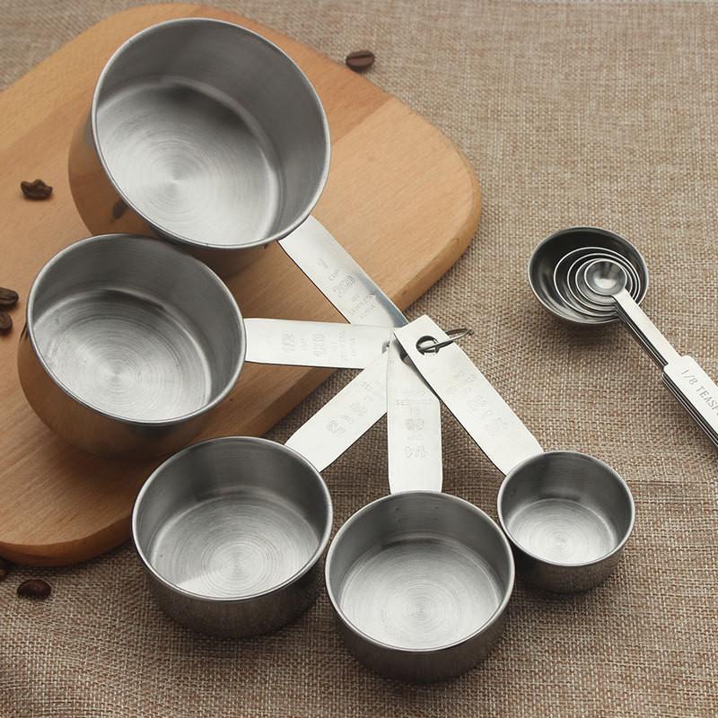 Steel Versatile Stainless Measuring Cups And Spoons Set For Baking Coffee And Sweet Treats