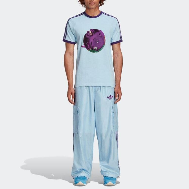 Adidas Мужские трикотажные спортивные штаны в полоску с логотипом совместного бренда Kerwin Frost, небесно-голубые H59894