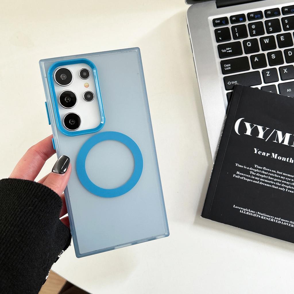 Модный матовый прозрачный чехол для Magsafe для Samsung Galaxy S26 Ultra Pro S25 Edge S24 S23 Plus A57 A37 A27 A17 A07 A56 A36 A26 A16 Беспроводная зарядка Крышка