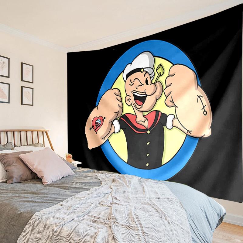 Popeye Printed Tapestry, Unique Design Tapestry, Wall Decor for Bedroom,Livingroom, Playroom,Heartwarming Fan Holiday Gifts