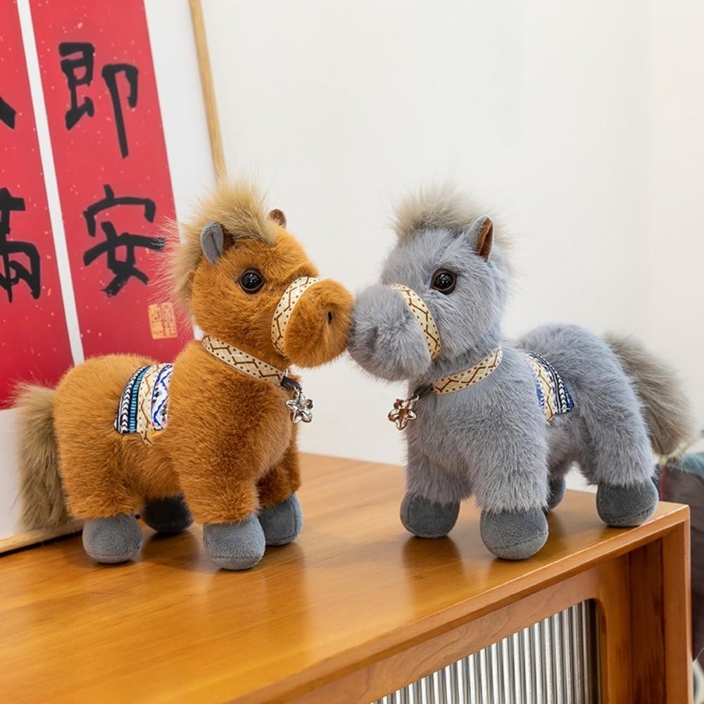 Miniature Pony Plush Toy 23cm Stuffed Horse Adorable Pony Doll  Zodiac Year of the Horse Gift