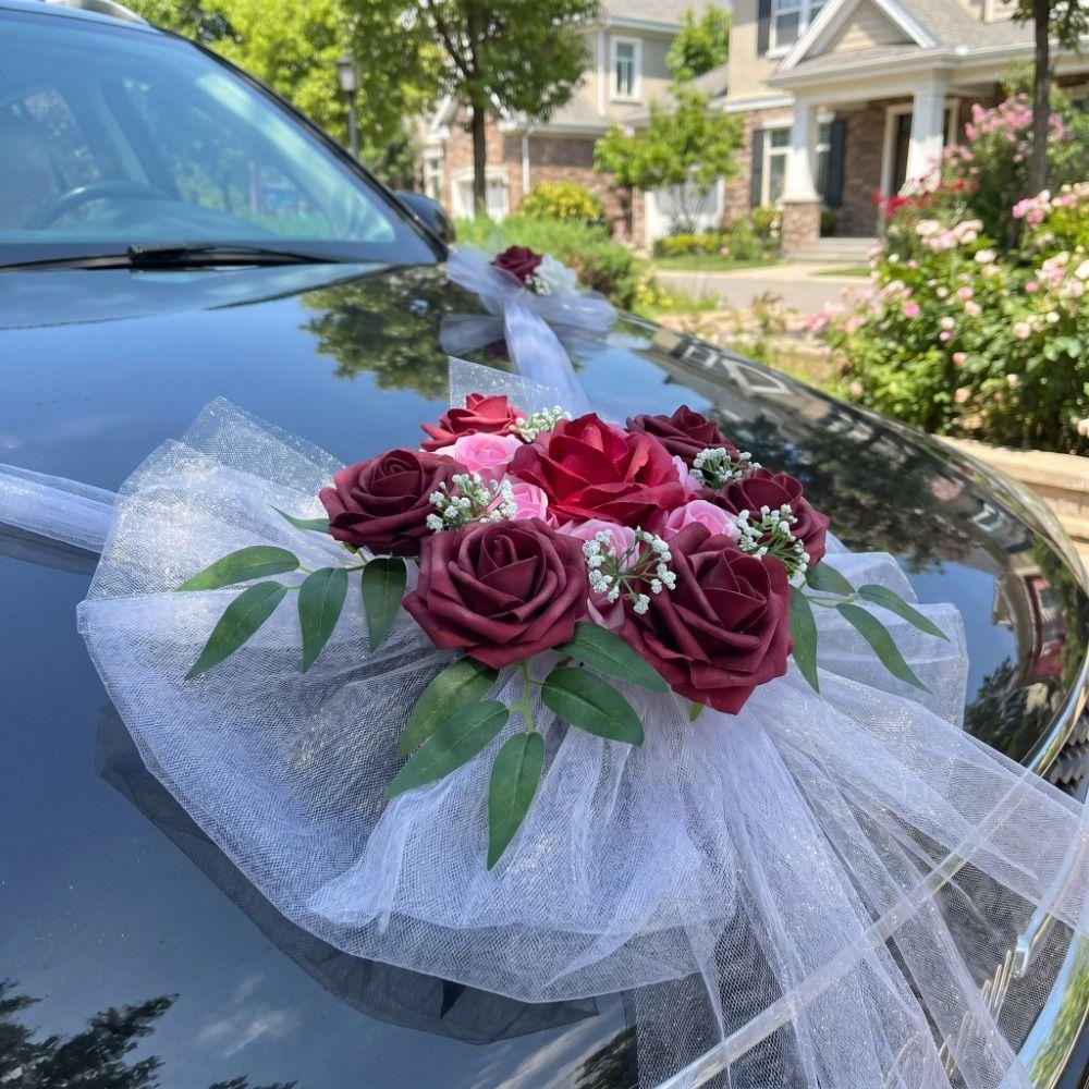Multi-Color Wedding Car Decoration Pollen-Free Fleet Pull Flower Artificial Flowers Bridal Convoy
