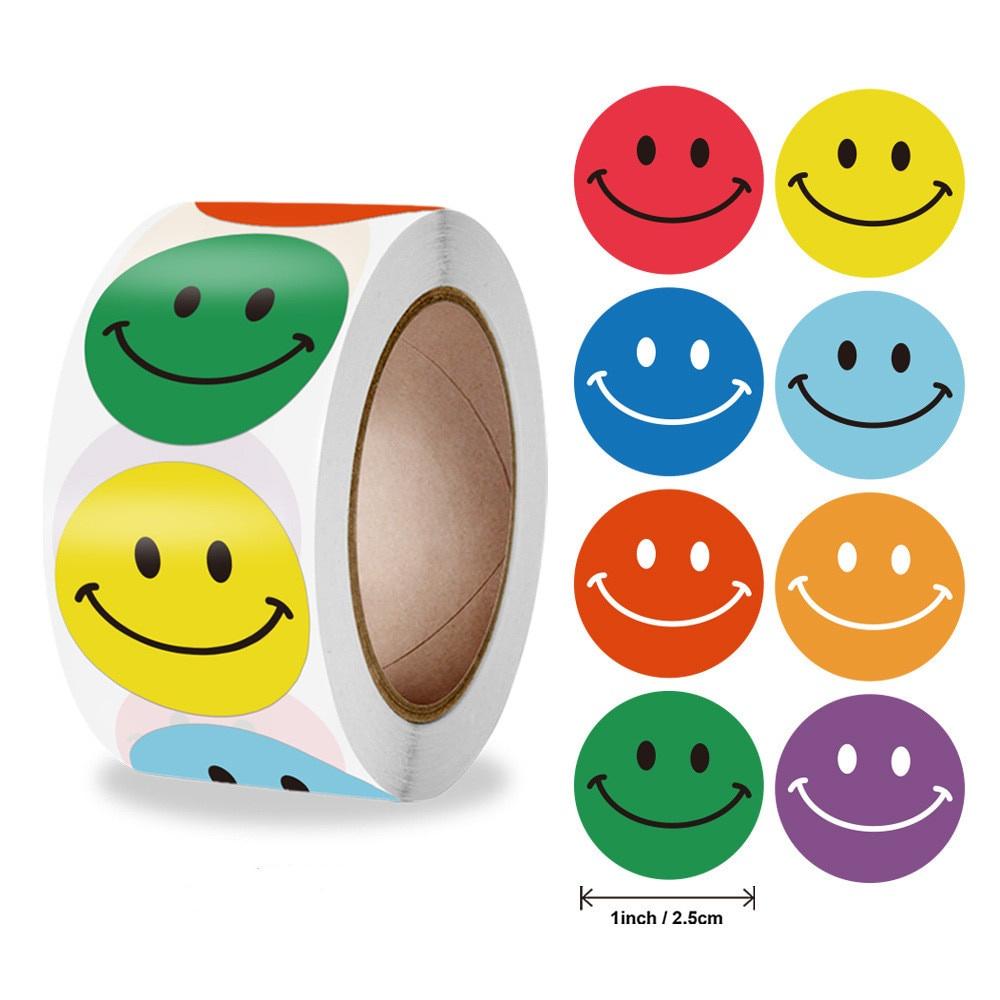 Smiley Face Sticker Kids Reward Sticker Yellow Dots Labels Happy Smile Face Sticker Kids Toys School Teacher Student