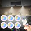 6Pcs/set Led Under Cabinet Lights With Remote Control Wireless RGB Color Changing Night Light For Kitchen Bedroom Closet