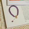Qiaoen Exquisite Natural Uruguay Amethyst Crystal Bracelet for Girls