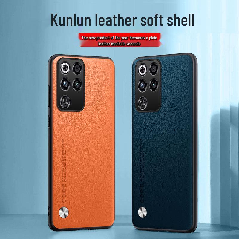 Чехол Red Magic 11 Air и 10 Pro с текстурой кожи, полное покрытие, Черный Акула 5, Однотонный кожаный деловой защитный чехол