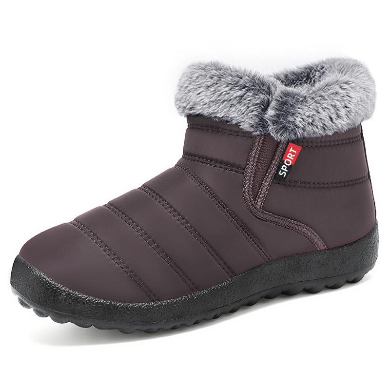 Хлопковая обувь женская зимняя пушистая обувь TEMU зимние сапоги с утолщенным бархатом теплая женская обувь хлопковые сапоги