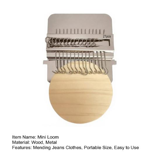 Маленький ткацкий станок для штопки, инструмент для плетения с 10/12/14/21/28 иглами, набор для самостоятельной починки джинсов, одежды, мини-машина для штопки, ткацкий станок