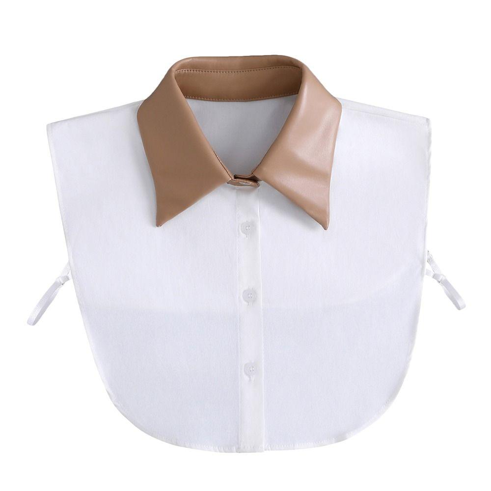 Мода 2023 года, белый искусственный воротник спереди для женщин, съемный воротник-стойка, винтажная кружевная женская блузка с воротником-стойкой для девочек