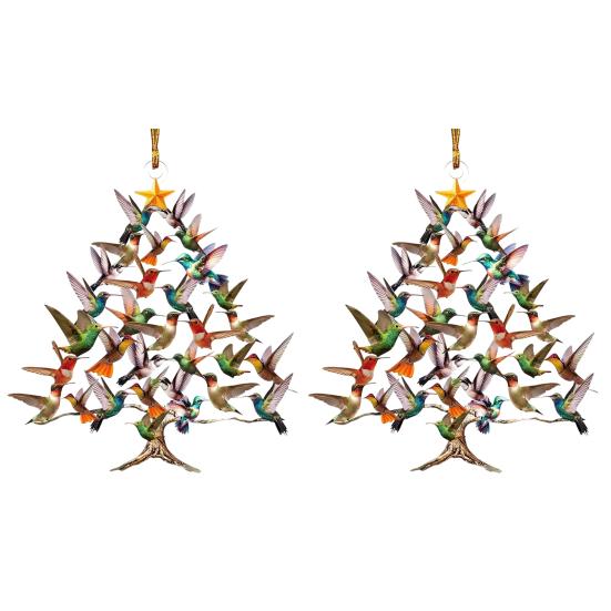 Колибри Рождественское украшение Красочный Стек Птица Подвесное украшение Двустороннее Акриловое Украшение на елку для Любителей птиц Подарки