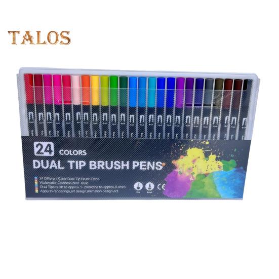 Набор цветных ручек для граффити, цветные контурные ручки, двухсторонняя кисть и тонкие маркеры для письма, раскрашивания в стиле скрапбукинга