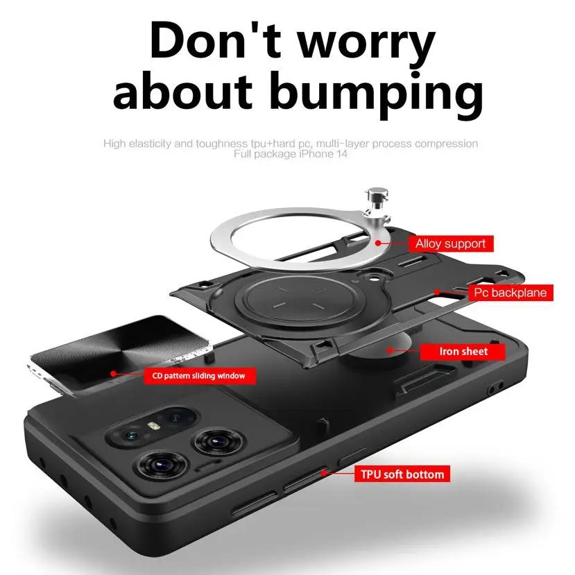 Kickstand Protective Cover For Motorola Edge 50 Pro Fusion Ultra Moto Edge 50 Neo Case Protection Shockproof Funda Coque Capa