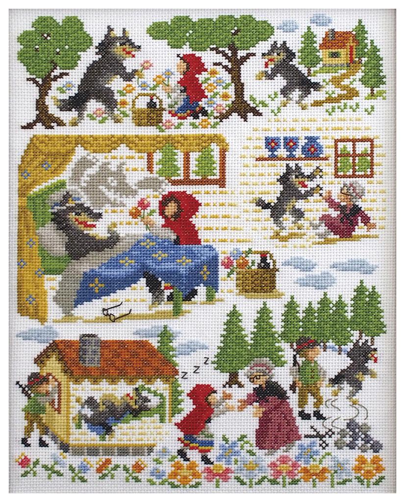 Olympus Embroidery Kit Cross Stitch Nostalgic Story Design by Nitka Little Red Riding Hood 7583 Is Sold Frame W-59 Separately.