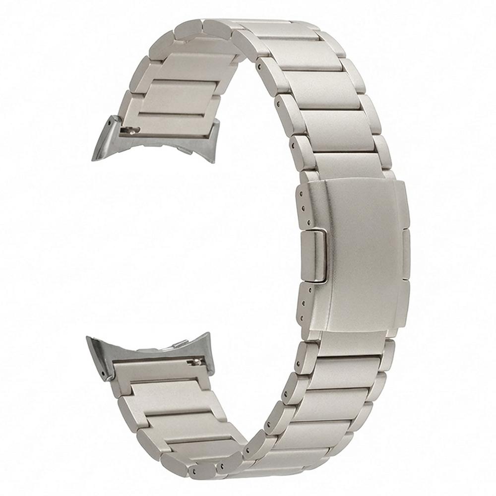 Watch Band For Google Pixel Watch 4 45mm/3 45mm 3-Bead Turtle Back Buckle Titanium Alloy Strap