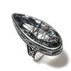 Black Rutile Gemstone 925 Sterling Silver Gift Jewelry Ring Size 8