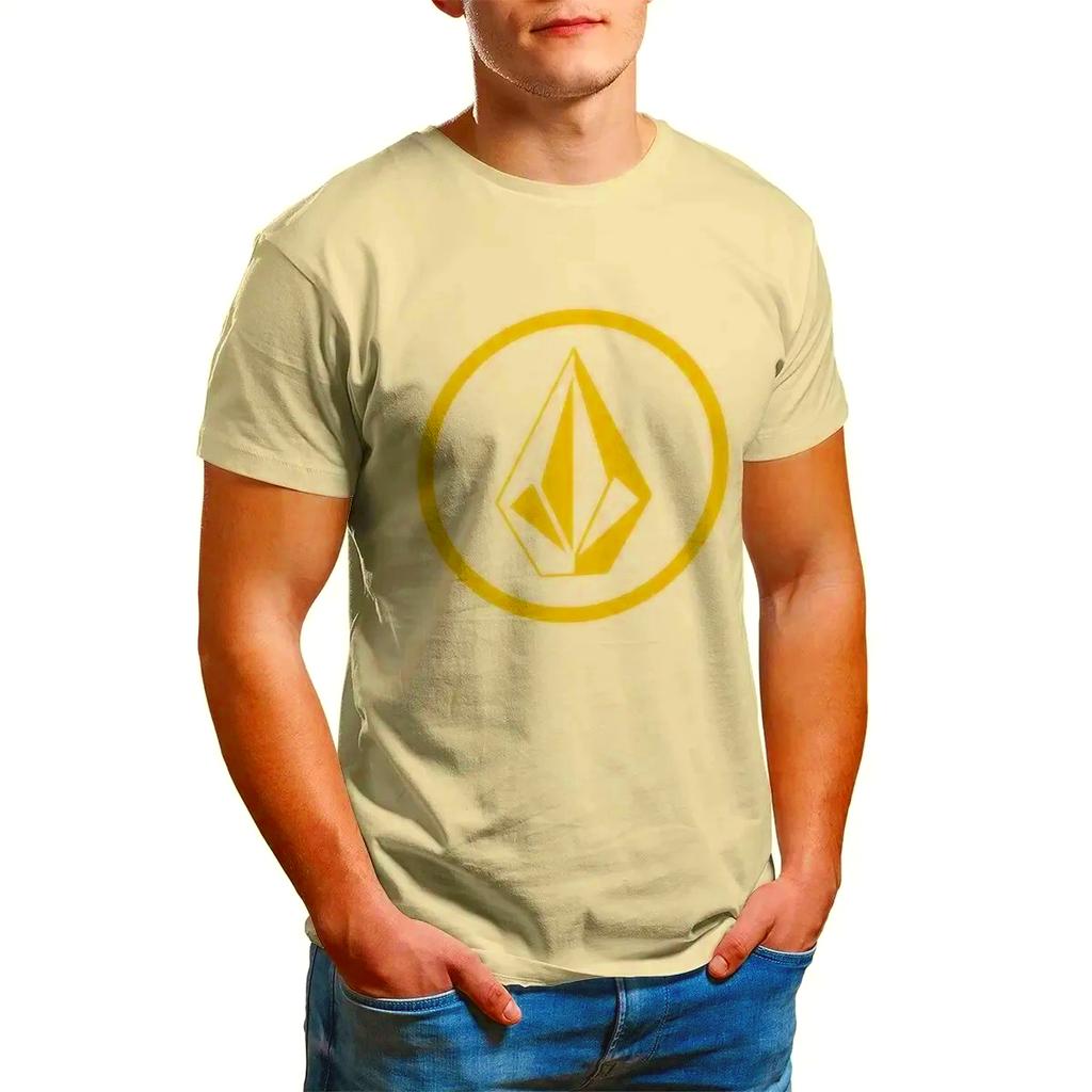 Мужская летняя футболка Volcom Obsidian - Удобная футболка с коротким рукавом с логотипом спереди и большим графическим принтом на спине