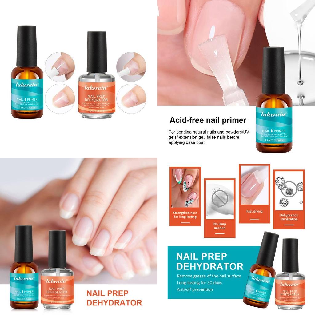 Nail Primer Set With Balancing Solution And Adhesive For Professional Manicure Care