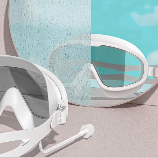 Детские очки для плавания с большой оправой, противотуманные очки для плавания с прозрачным обзором, защита от ультрафиолета, очки для бассейна для детей 5-16 лет