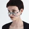 Punk Style Masquerade Face Guard Women Men Party Prom Metal Hollow Adjustable Liquid Irregular Mouth Cover Face Accessories
